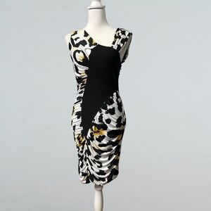 Bebe Addiction One Shoulder Cut-Out Multi-color Dress